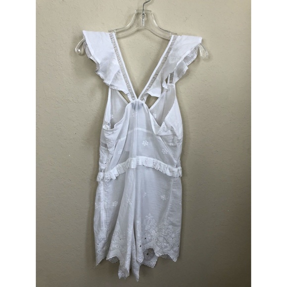 Topshop Women Eyelet Embroidered Lace Romper Sz 4 - Picture 6 of 6